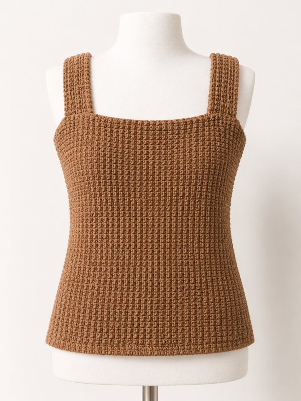 Miou Muse Smocked Stretch Tank Top Brown Size L NWT Fully Lined